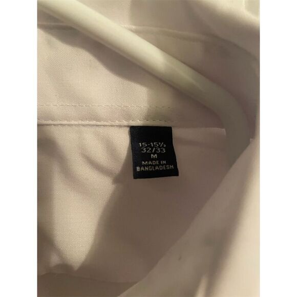 IZOD Men's Stretch Dress Shirt White Long Sleeve Size M Business Casual - Picture 3 of 4